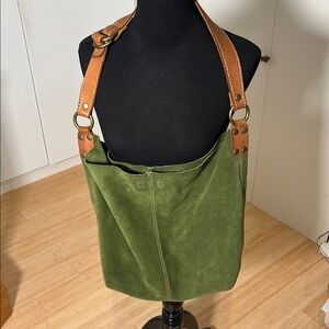 Lucky Brand Green Suede Hobo Bag (mid-size)
